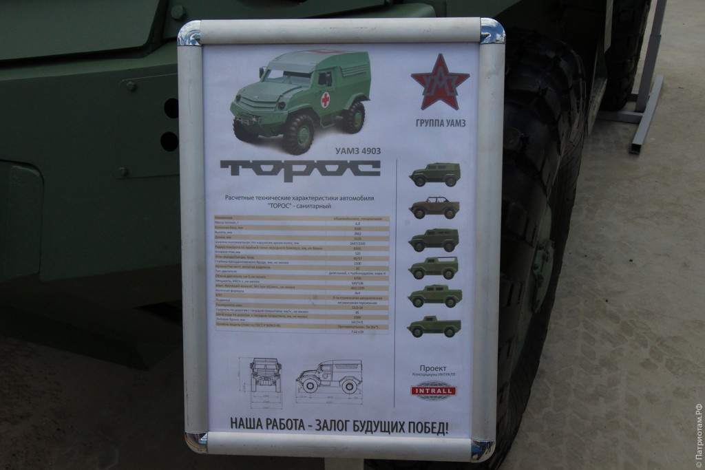 Технический характеристики бронеавтомобиля "Торос" УАМЗ 4903.