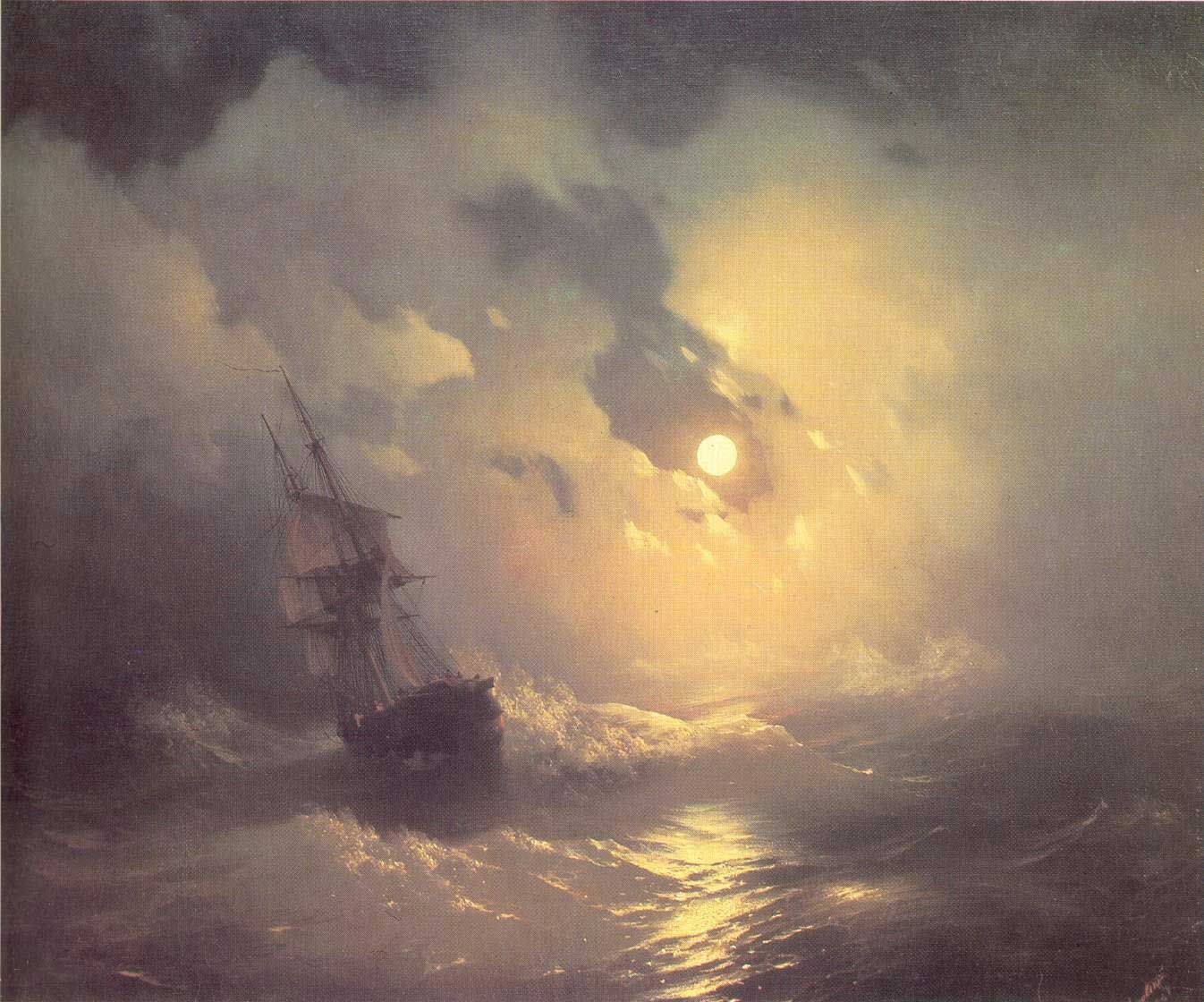 Айвазовский "Буря на море ночью"
