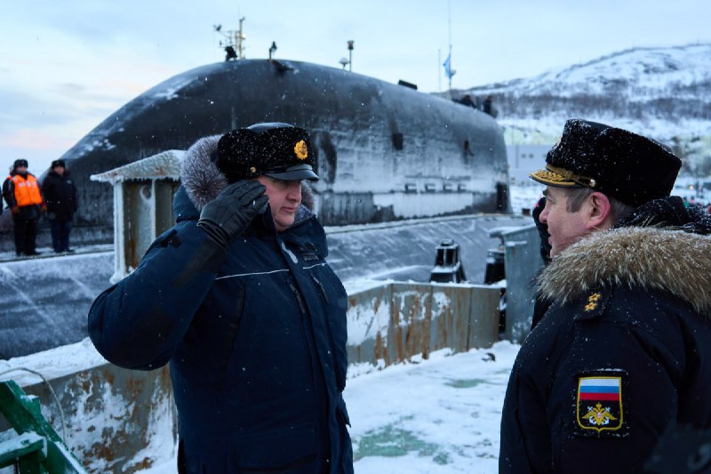 Прибытие новейшей атомной подводной лодки «Архангельск» на Северный флот