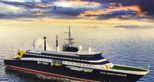 Спуск океанографического судна «Вице-адмирал Буриличев» на воду