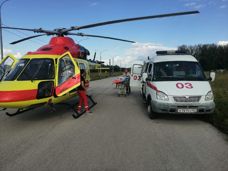 Эвакуация пострадавших в Рязанской области после взрыва