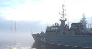 Учения морского тральщика «Лев Чернавин» в Балтийском море