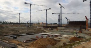 Строительство фундамента для турбины на Ленинградской АЭС-2