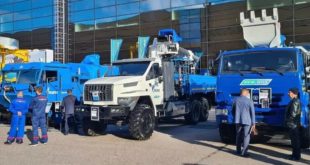 Галичский автокрановый завод продемонстрировал кран-манипулятор КМА-150-3 на ПМГФ-2025