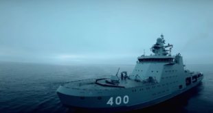 Боевые учения ледокола «Иван Папанин» в Баренцевом море