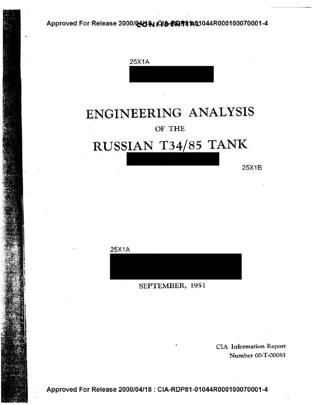 Танк Т-34: Высокая оценка американскими специалистами