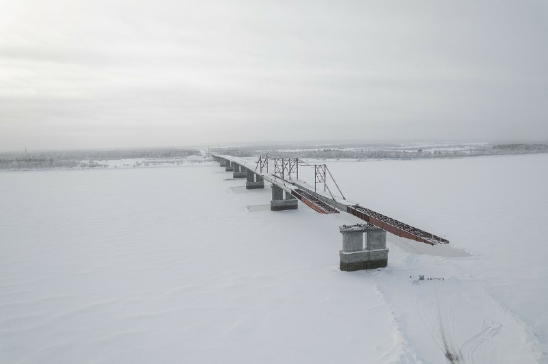 Прогресс в строительстве второго моста через Обь в Сургуте