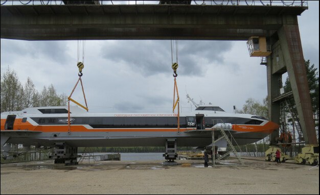 Завершено строительство очередного судна серии «Метеор 120Р» на подводных крыльях Завершено строительство очередного судна серии «Метеор 120Р» на подводных крыльях