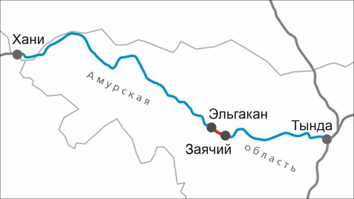 Движение поездов запущено по новым путям БАМа в Амурской области