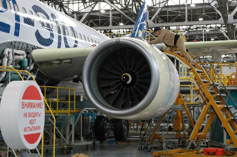 Испытания модернизированного самолета МС-21 на Иркутском авиазаводе