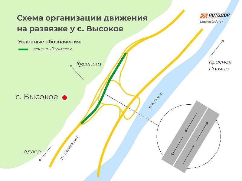Запуск движения по реконструированному путепроводу в Адлере