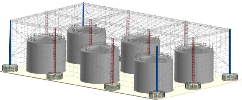 Новая конструкция для защиты нефтебаз от атак дронов Новая конструкция для защиты нефтебаз от атак дронов