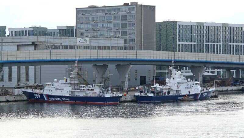 Запуск пограничного сторожевого корабля № 509 в Санкт-Петербурге